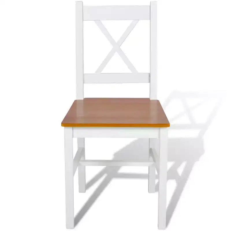 Sedia da pranzo moderna e minimalista con design retrò in legno massello di pino, comoda sedia con schienale a X per ristorante (set da 2)