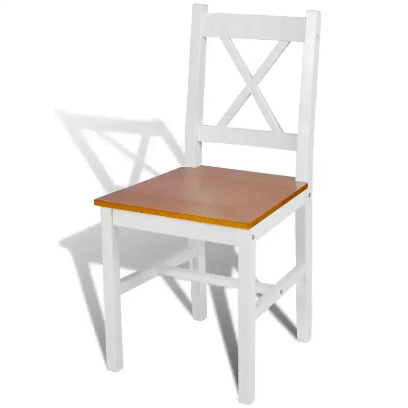 Sedia da pranzo moderna e minimalista con design retrò in legno massello di pino, comoda sedia con schienale a X per ristorante (set da 2)