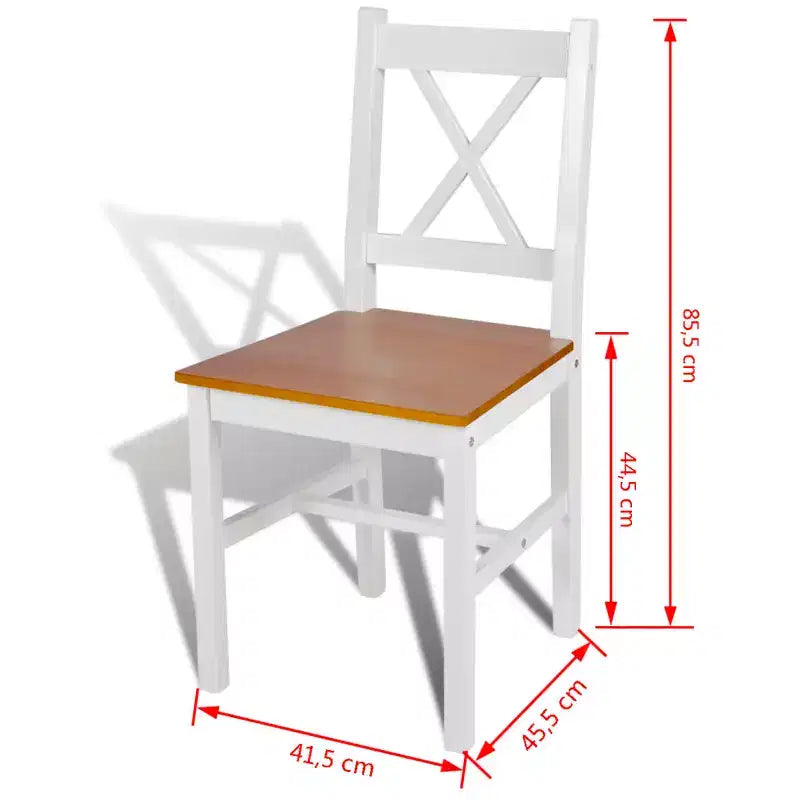 Sedia da pranzo moderna e minimalista con design retrò in legno massello di pino, comoda sedia con schienale a X per ristorante (set da 2)