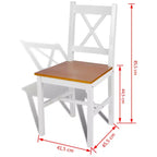 Sedia da pranzo moderna e minimalista con design retrò in legno massello di pino, comoda sedia con schienale a X per ristorante (set da 2)
