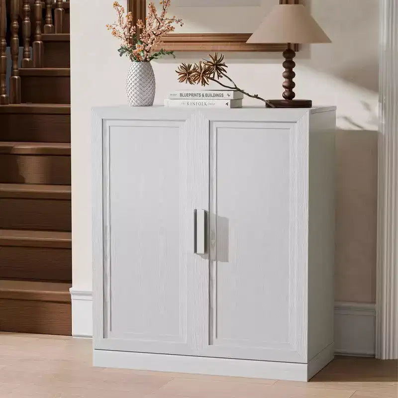 Mobile contenitore indipendente in legno bianco venato da 31x31x16 pollici per bagno o soggiorno
