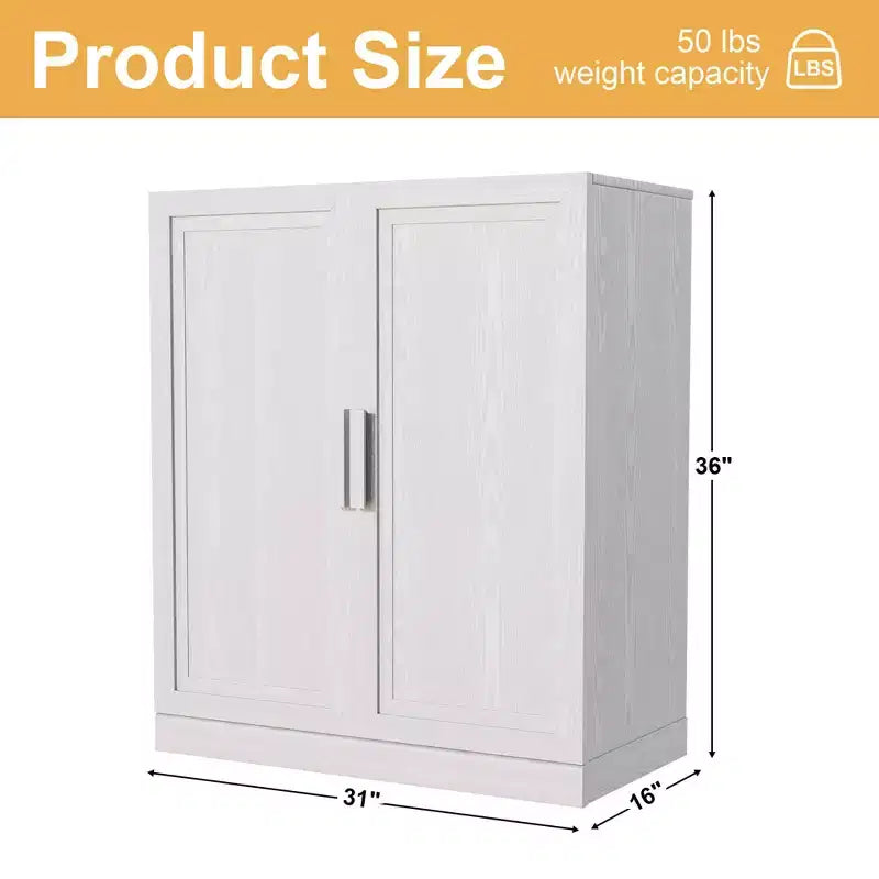 Mobile contenitore indipendente in legno bianco venato da 31x31x16 pollici per bagno o soggiorno