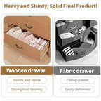 Cassettiera a 5 cassetti per camera da letto, comodino a 5 cassetti marrone con elegante design a V, organizer in legno per soggiorno, cameretta dei bambini
