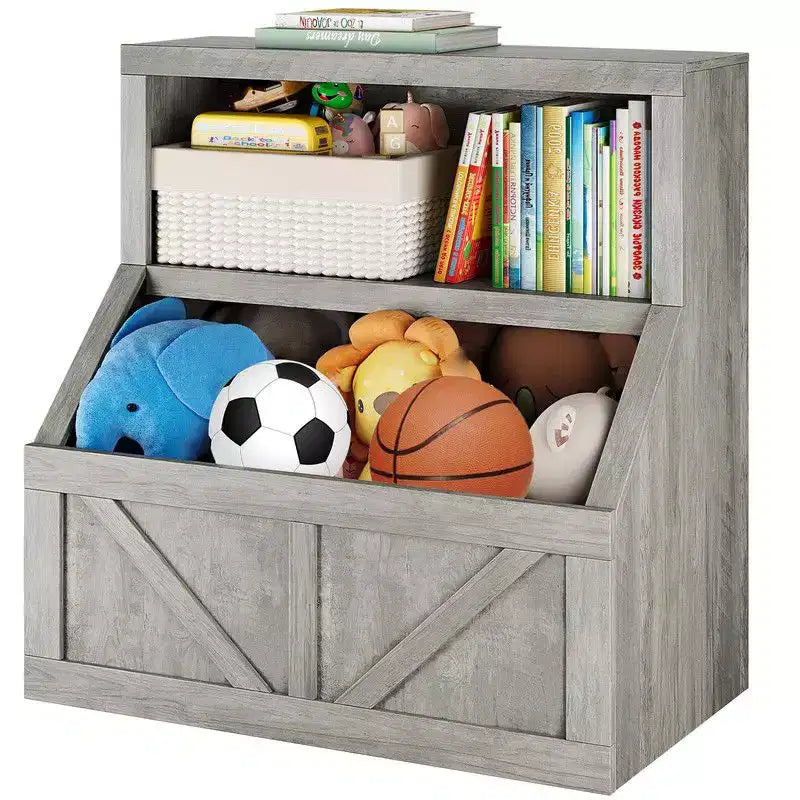 Libreria e Portagiochi per Bambini, Armadietto in Legno per Libri per Bambini, Grandi Scomparti per la Stanza dei Giochi, la Camera da Letto, la Stanza dei Bambini, l'Aula Scolastica