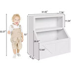Libreria e Portagiochi per Bambini, Armadietto in Legno per Libri per Bambini, Grandi Scomparti per la Stanza dei Giochi, la Camera da Letto, la Stanza dei Bambini, l'Aula Scolastica