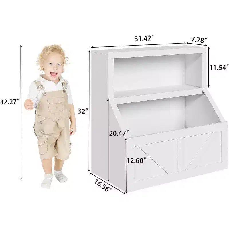 Libreria e Portagiochi per Bambini, Armadietto in Legno per Libri per Bambini, Grandi Scomparti per la Stanza dei Giochi, la Camera da Letto, la Stanza dei Bambini, l'Aula Scolastica
