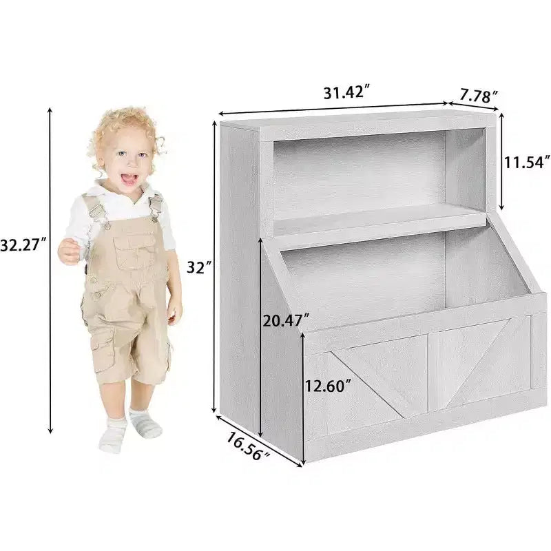 Libreria e Portagiochi per Bambini, Armadietto in Legno per Libri per Bambini, Grandi Scomparti per la Stanza dei Giochi, la Camera da Letto, la Stanza dei Bambini, l'Aula Scolastica