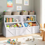 Libreria e Portagiochi per Bambini, Armadietto in Legno per Libri per Bambini, Grandi Scomparti per la Stanza dei Giochi, la Camera da Letto, la Stanza dei Bambini, l'Aula Scolastica