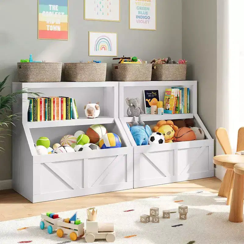 Libreria e Portagiochi per Bambini, Armadietto in Legno per Libri per Bambini, Grandi Scomparti per la Stanza dei Giochi, la Camera da Letto, la Stanza dei Bambini, l'Aula Scolastica