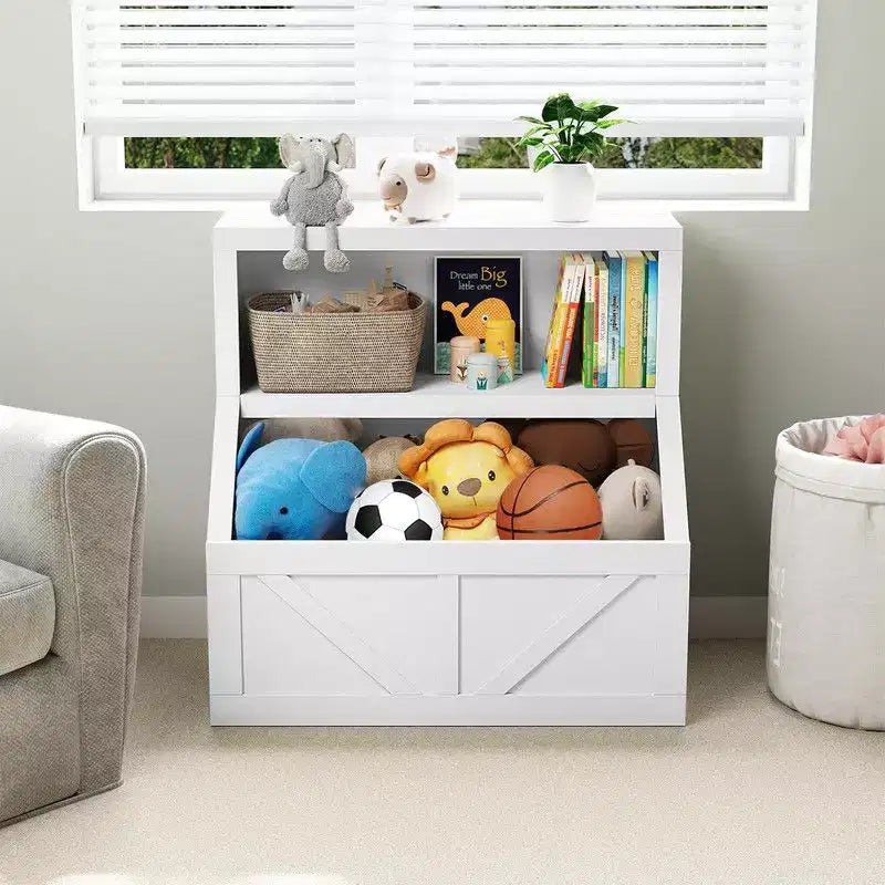 Libreria e Portagiochi per Bambini, Armadietto in Legno per Libri per Bambini, Grandi Scomparti per la Stanza dei Giochi, la Camera da Letto, la Stanza dei Bambini, l'Aula Scolastica