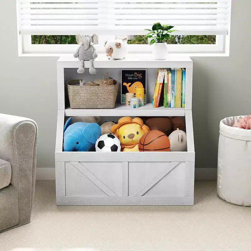 Libreria e Portagiochi per Bambini, Armadietto in Legno per Libri per Bambini, Grandi Scomparti per la Stanza dei Giochi, la Camera da Letto, la Stanza dei Bambini, l'Aula Scolastica