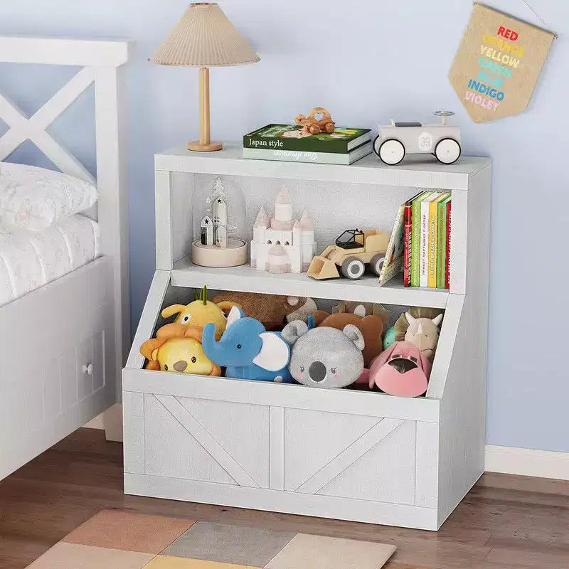 Coolmee Kids Bookshelf and Toy Storage, Wooden Toddler Bookcase Cabinet, Children's Large Cubbies for Playroom Bedroom Nursery Classroom School