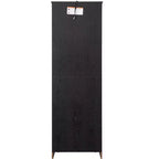 Armadietto alto 72,4" con 8 ante e 4 ripiani, libreria per soggiorno, cucina, sala da pranzo, ufficio, autoportante, nero
