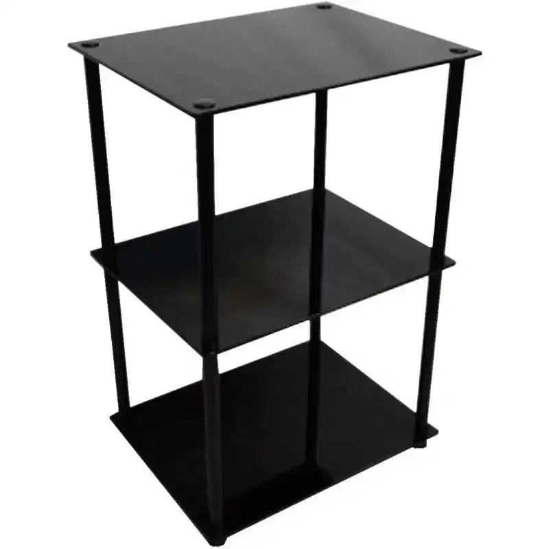 Tavolino Moderno da Divano a 3 Ripiani in Vetro, Tavolino di Servizio Elegante con Ripiani in Vetro per Riporre e Esporre