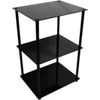 Tavolino Moderno da Divano a 3 Ripiani in Vetro, Tavolino di Servizio Elegante con Ripiani in Vetro per Riporre e Esporre