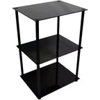 Tavolino Moderno da Divano a 3 Ripiani in Vetro, Tavolino di Servizio Elegante con Ripiani in Vetro per Riporre e Esporre