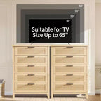 Comò a 5 cassetti scanalato, Comò a 5 cassetti, Cassettiera in legno con armadio contenitore per vestiti, Organizzatore cassetti, Mobile TV per camera da letto, Soggiorno