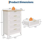 Comò a 5 cassetti scanalato, Comò a 5 cassetti, Cassettiera in legno con armadio contenitore per vestiti, Organizzatore cassetti, Mobile TV per camera da letto, Soggiorno