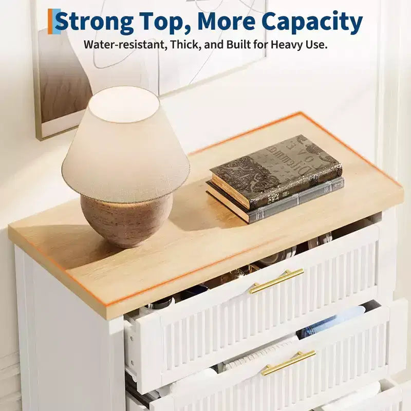 Comò a 5 cassetti scanalato, Comò a 5 cassetti, Cassettiera in legno con armadio contenitore per vestiti, Organizzatore cassetti, Mobile TV per camera da letto, Soggiorno