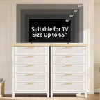 Comò a 5 cassetti scanalato, Comò a 5 cassetti, Cassettiera in legno con armadio contenitore per vestiti, Organizzatore cassetti, Mobile TV per camera da letto, Soggiorno