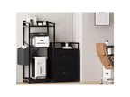 Mobiletto da ufficio industriale da 38 pollici con luci LED e stazione di ricarica, mobiletto a 3 ripiani con cassetti per stampante, fax, PC tower e forniture