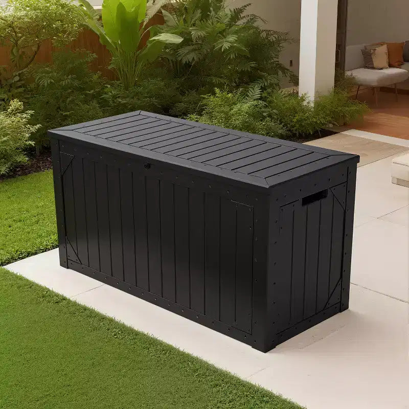 Dyonery Black multi-purpose large-sized storage box, waterproof, sun-proof and anti-corrosion, suitable for both indoor and outdoor use