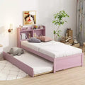 GDFStudio Cassandra Modern Twin Bed with Trundle and Storage Headboard