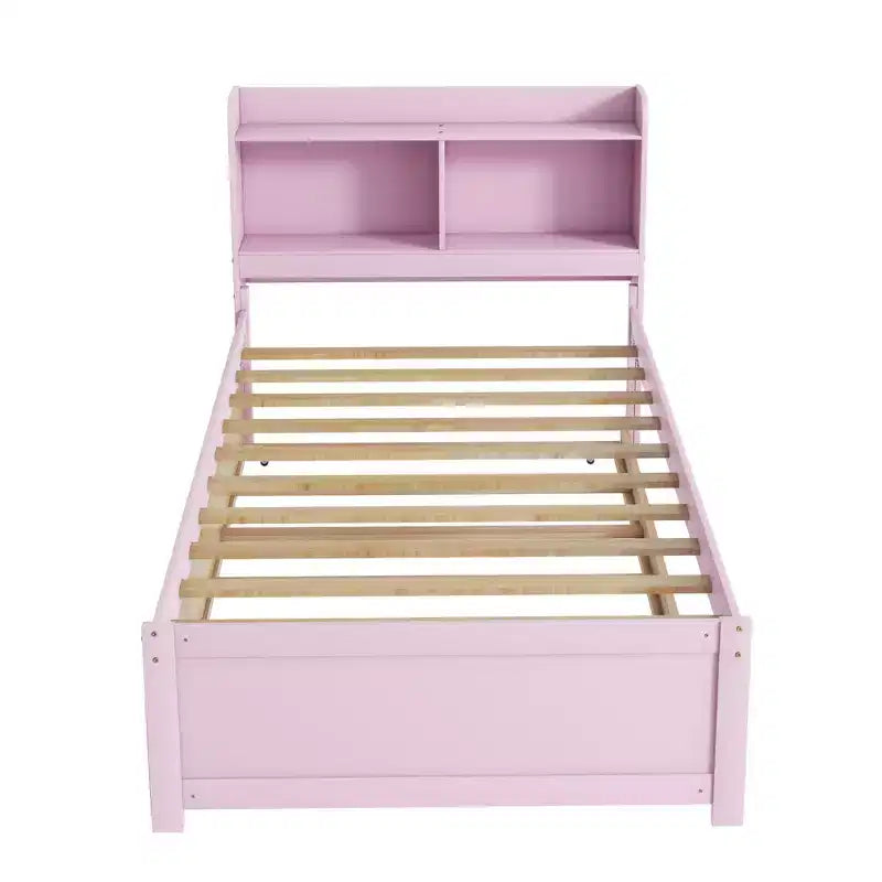 Letto gemello moderno con letto estraibile e testiera con contenitore