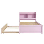 Letto gemello moderno con letto estraibile e testiera con contenitore