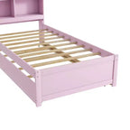 Letto gemello moderno con letto estraibile e testiera con contenitore