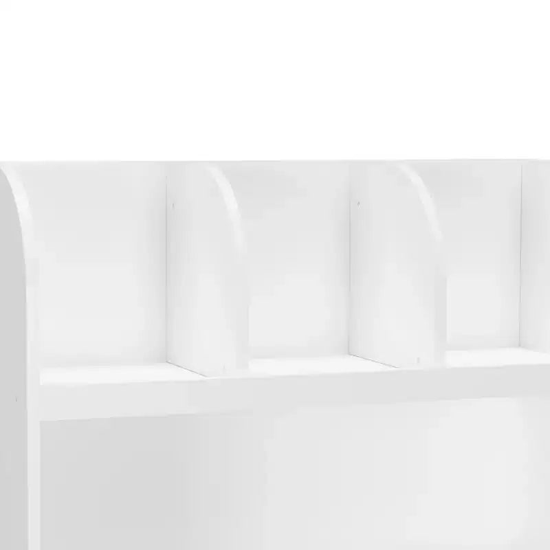 Organizzatore di giocattoli per bambini con 3 scomparti aperti e libreria a 2 ripiani per sala giochi o camera da letto, bianco