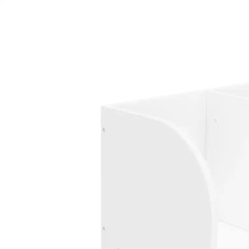 Organizzatore di giocattoli per bambini con 3 scomparti aperti e libreria a 2 ripiani per sala giochi o camera da letto, bianco