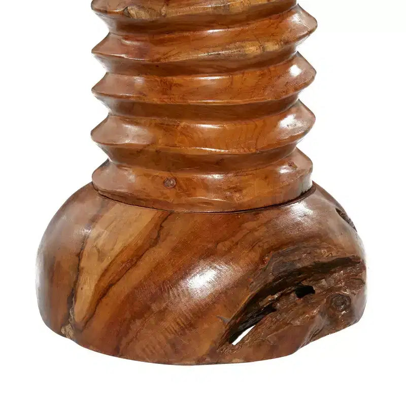 Sgabello d'appoggio rustico in legno di teak marrone - Olivia & May: fatto a mano, nessun assemblaggio, uso interno, capacità 45 kg