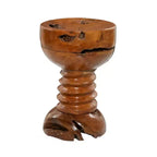 Sgabello d'appoggio rustico in legno di teak marrone - Olivia & May: fatto a mano, nessun assemblaggio, uso interno, capacità 45 kg