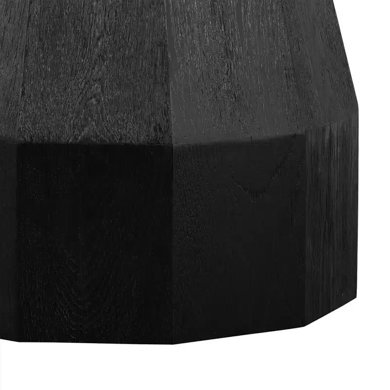 Tavolo da pranzo rotondo Revival in cemento/rovere grigio - Armen Living: Base affusolata in rovere spazzolato nero, 4 posti a sedere