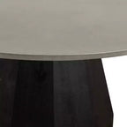 Tavolo da pranzo rotondo Revival in cemento/rovere grigio - Armen Living: Base affusolata in rovere spazzolato nero, 4 posti a sedere