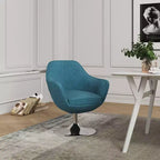 Caisson Twill Swivel Accent Chair Blue - Manhattan Comfort
