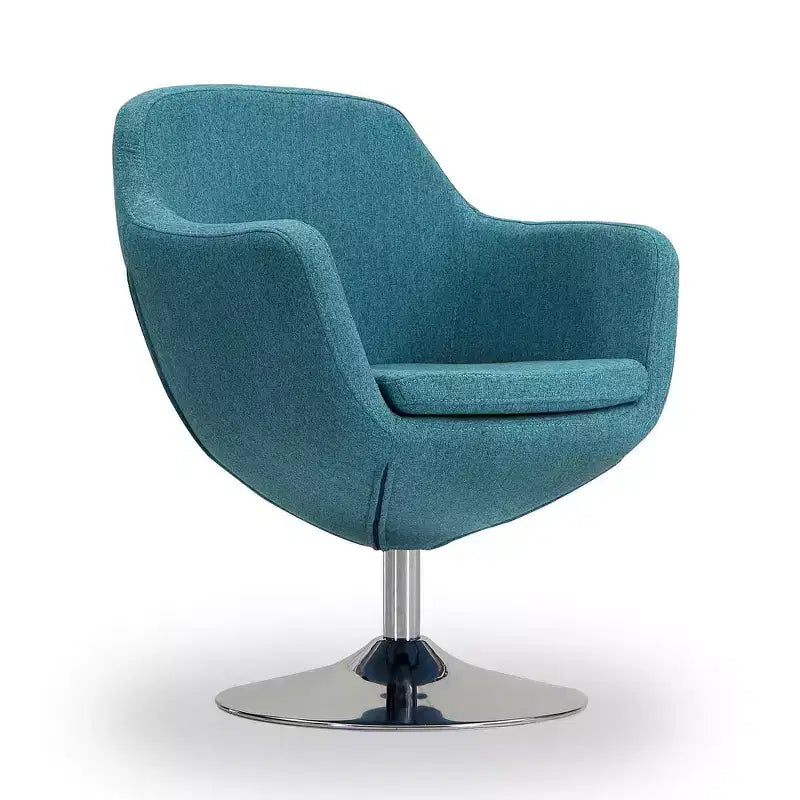 Poltrona girevole in twill blu