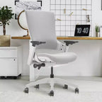 Sedia da Ufficio Ergonomica Grigia: Regolabile, Schienale in Rete, Base con Ruote, Telaio in Metallo