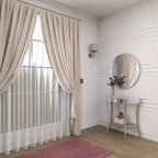 Glam Fir Console Tables with Mirror White, Elegante Mezza Luna, Struttura in Legno, Nessun Montaggio (Set di 2)