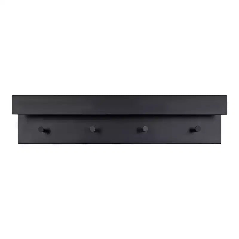 Mensola da parete in legno con pomelli 36 x 7.5 x 4.5