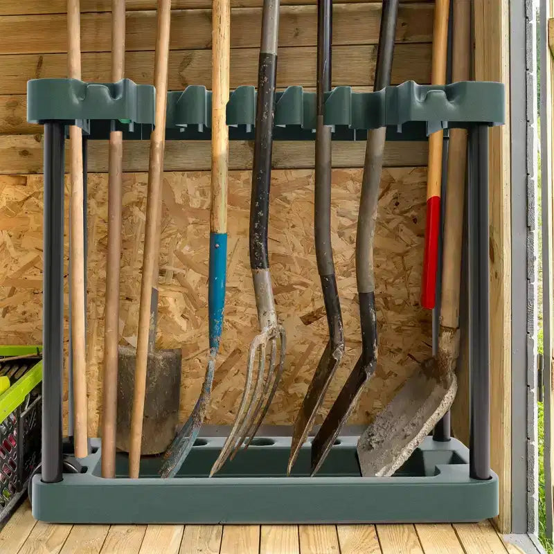 Porta attrezzi da giardino verde e nero