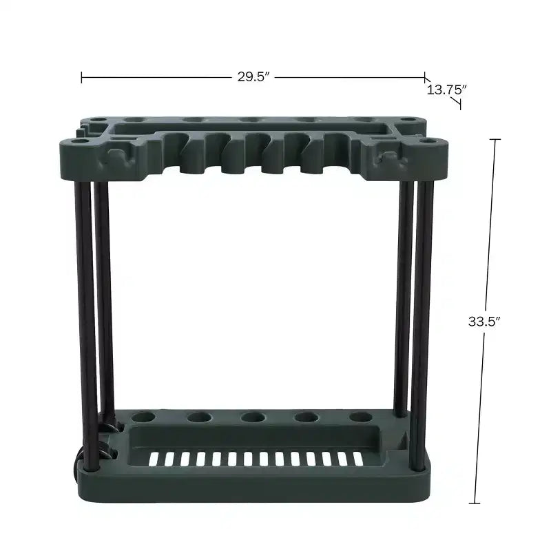 Porta attrezzi da giardino verde e nero