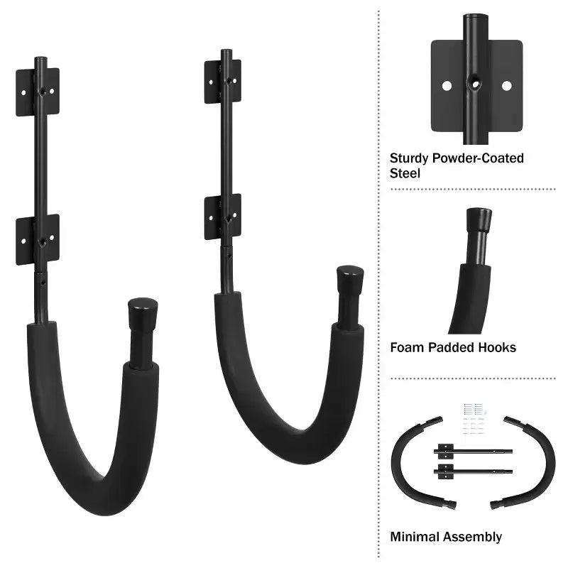 Ganci da parete porta kayak, set da 2, 15,25 x 3 x 25