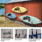 Ganci da parete porta kayak, set da 2, 15,25 x 3 x 25