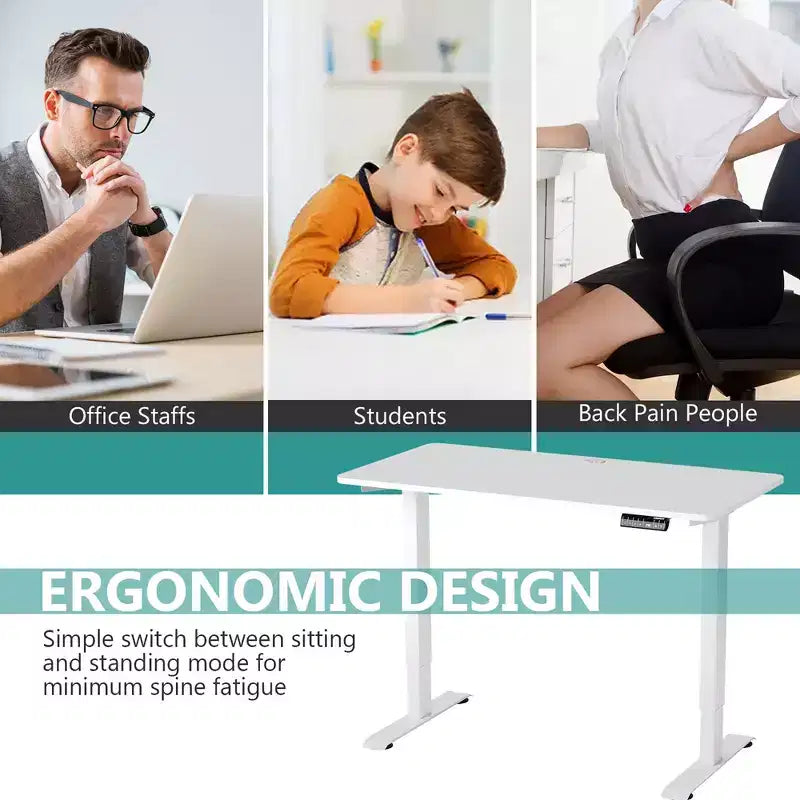 Scrivania Elettrica Regolabile in Altezza Postazione di Lavoro con Controllo Bianco\Nero\Acero\Teak