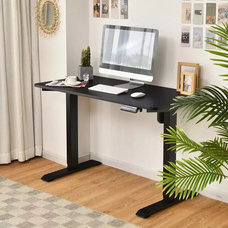 Scrivania Elettrica Regolabile in Altezza Postazione di Lavoro con Controllo Bianco\Nero\Acero\Teak