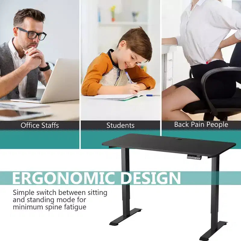 Scrivania Elettrica Regolabile in Altezza Postazione di Lavoro con Controllo Bianco\Nero\Acero\Teak