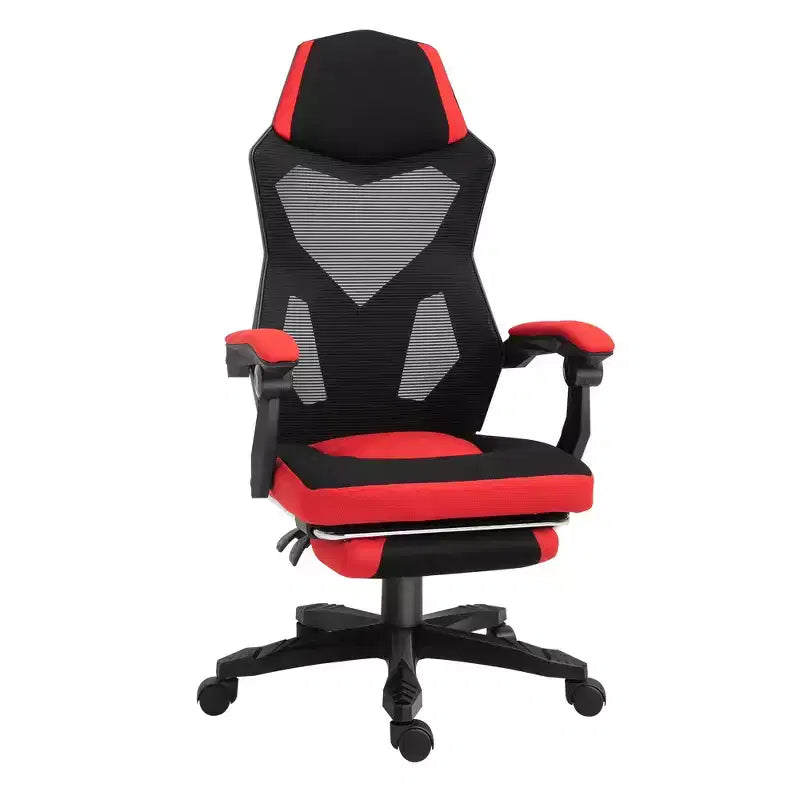 Vinsetto Ergonomic Home Office Chair High Back Armchair Computer Desk Recliner with Footrest, Mesh Back, Lumbar Support and Wheels