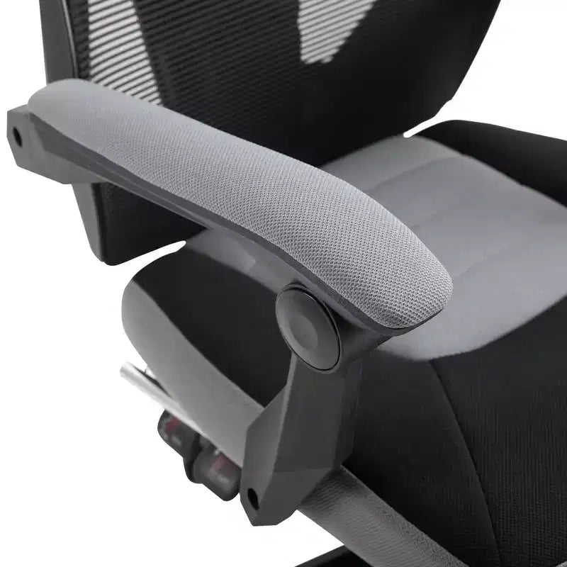 Sedia ergonomica da ufficio per casa poltrona direzionale reclinabile con poggiapiedi, schienale in rete, supporto lombare e ruote